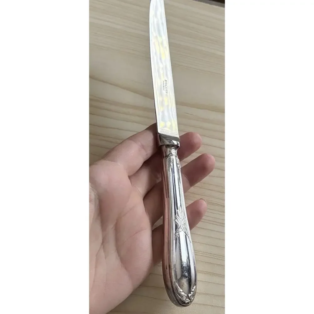 Ercuis France Lauriers Dinner Knife 8.5” Silver Plate Flatware Replacement VTG